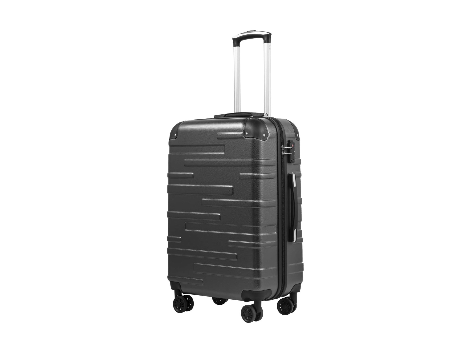 COOLIFE Walizka kabinowa 56x39x22cm ABS zamek TSA ciemnoszara