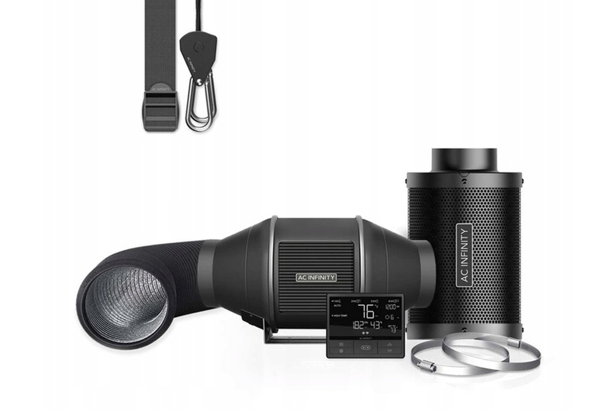 AC Infinity Lüftungsset, 100 mm Lüfter + Kohlefilter + Controller