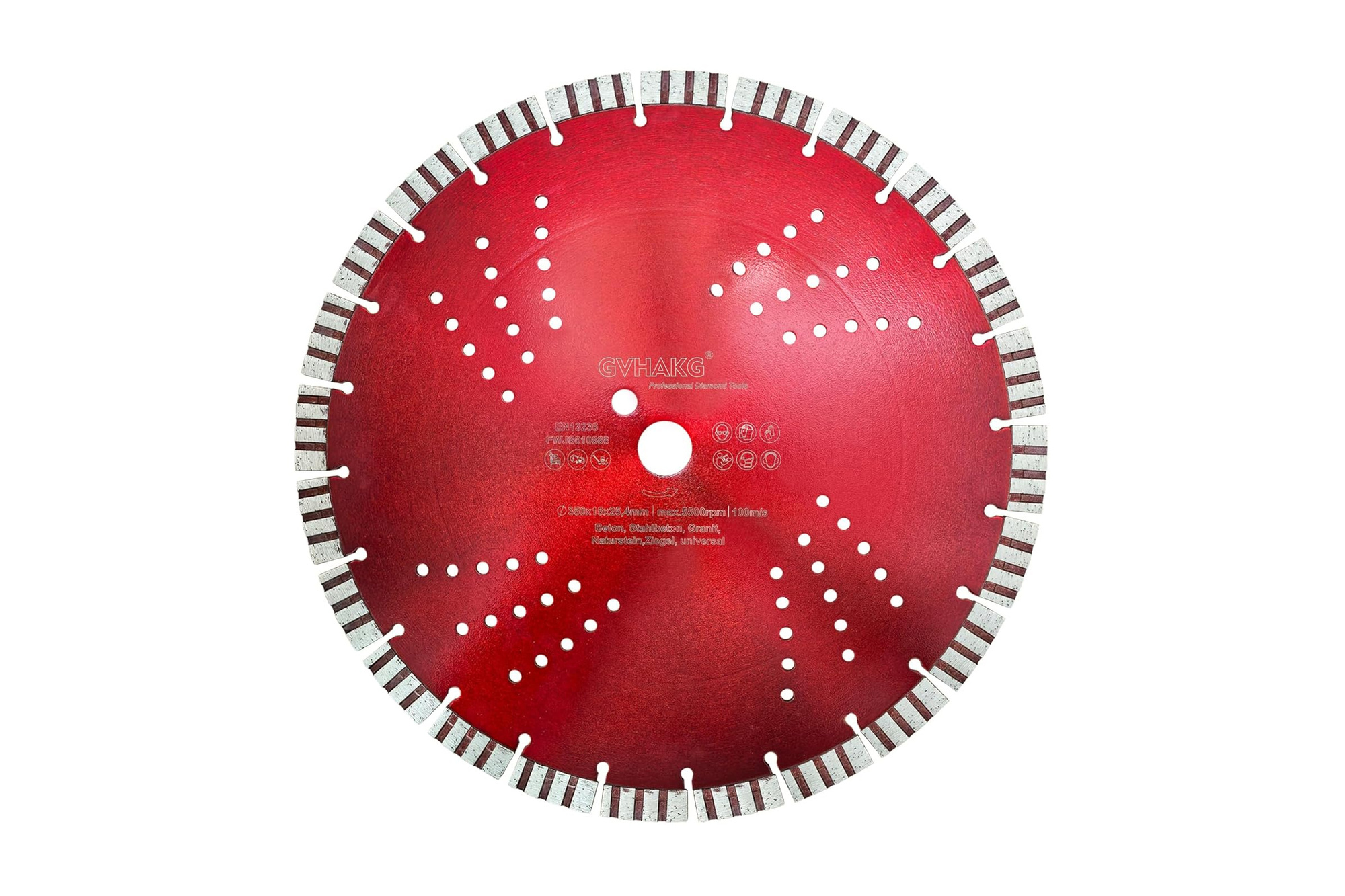 GVHAKG 350mm Turbo-Diamanttrennscheibe für Beton, Stein, Stahlbeton