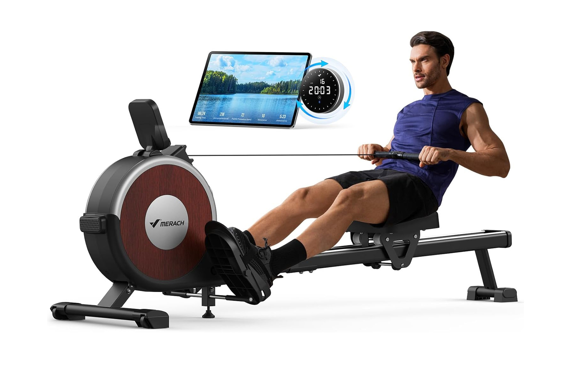 Q1S Pro Bluetooth Magnetic Rowing Machine 16 Levels MR-R02B8