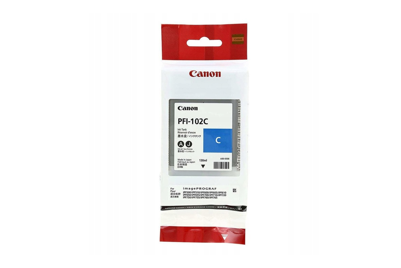 Canon PFI-102C Cyan Tinte 0896B001 iPF765 iPF750 iPF610 iPF650 130ml