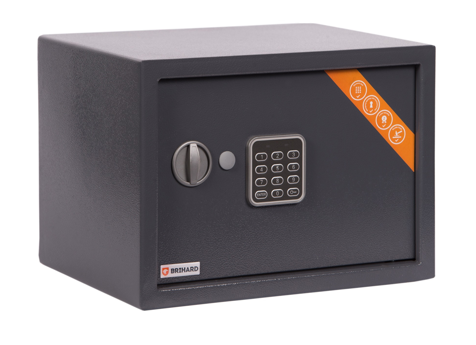 Brihard 7665808 Elektronischer Home-Office-Safe, Grau