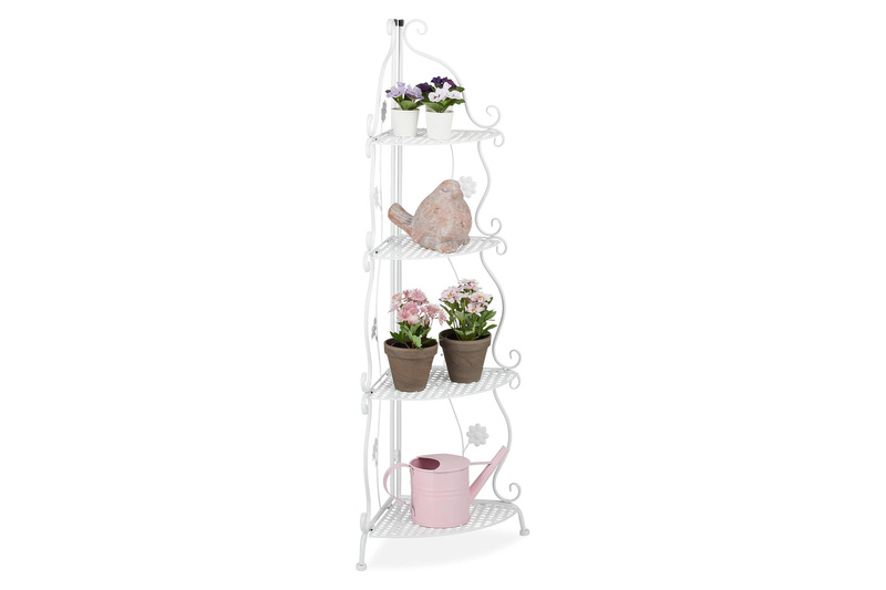 Relaxdays Metal Flower Shelf