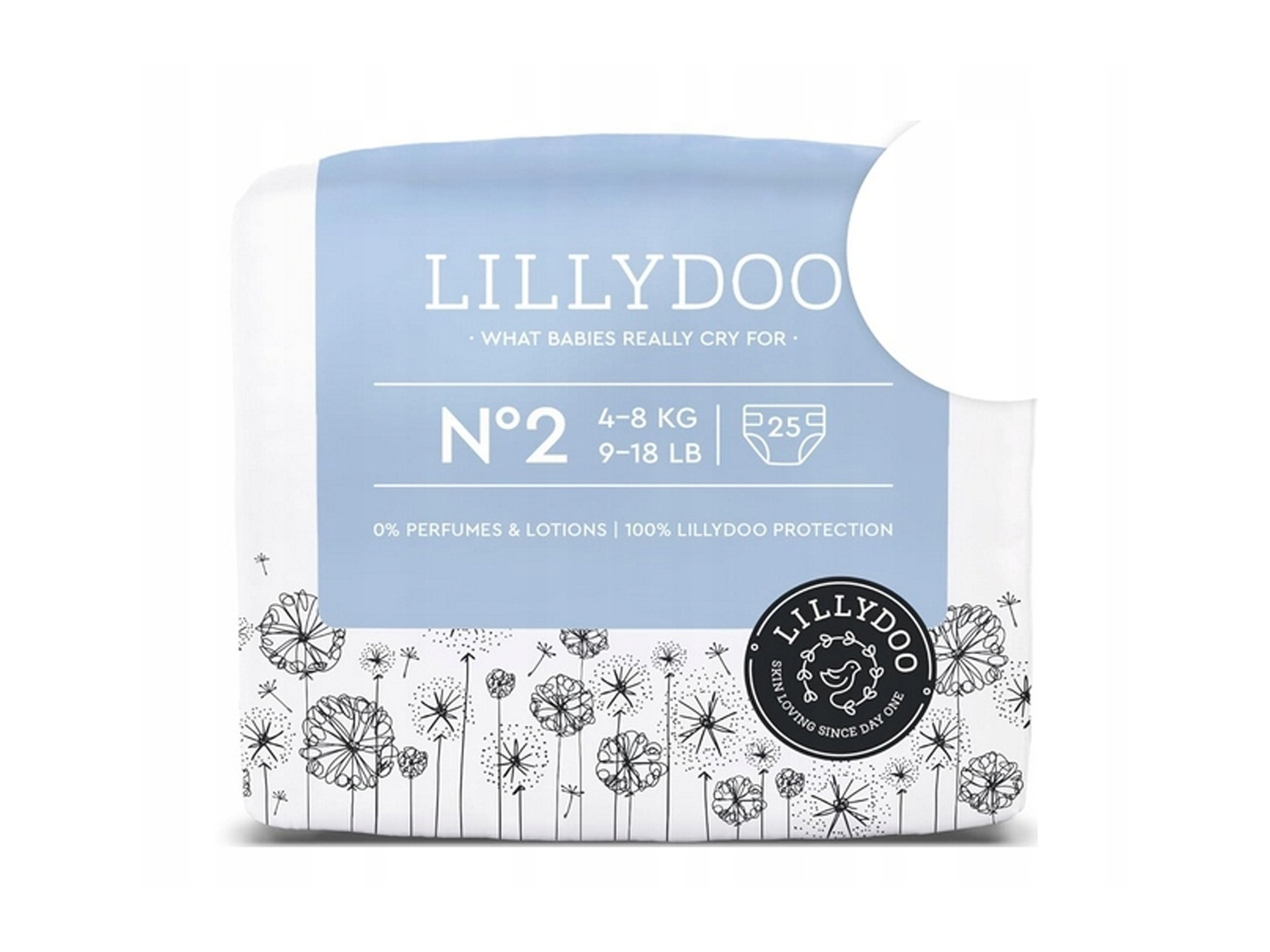 LILLYDOO Windeln Größe 2 (4–8 kg), 34 Stück – Für empfindliche Haut, weich