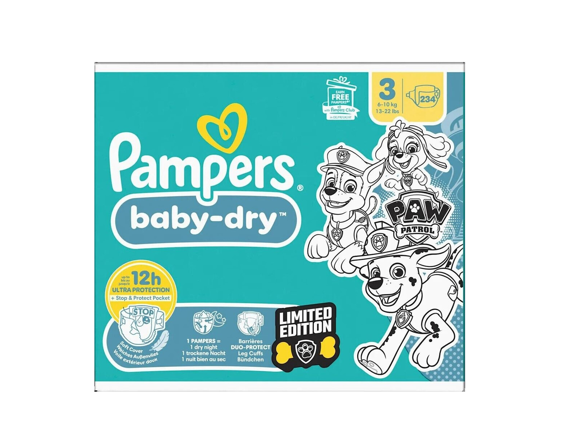 Pampers Baby-Dry Paw Patrol Windeln Größe 3 – 234 Stk.
