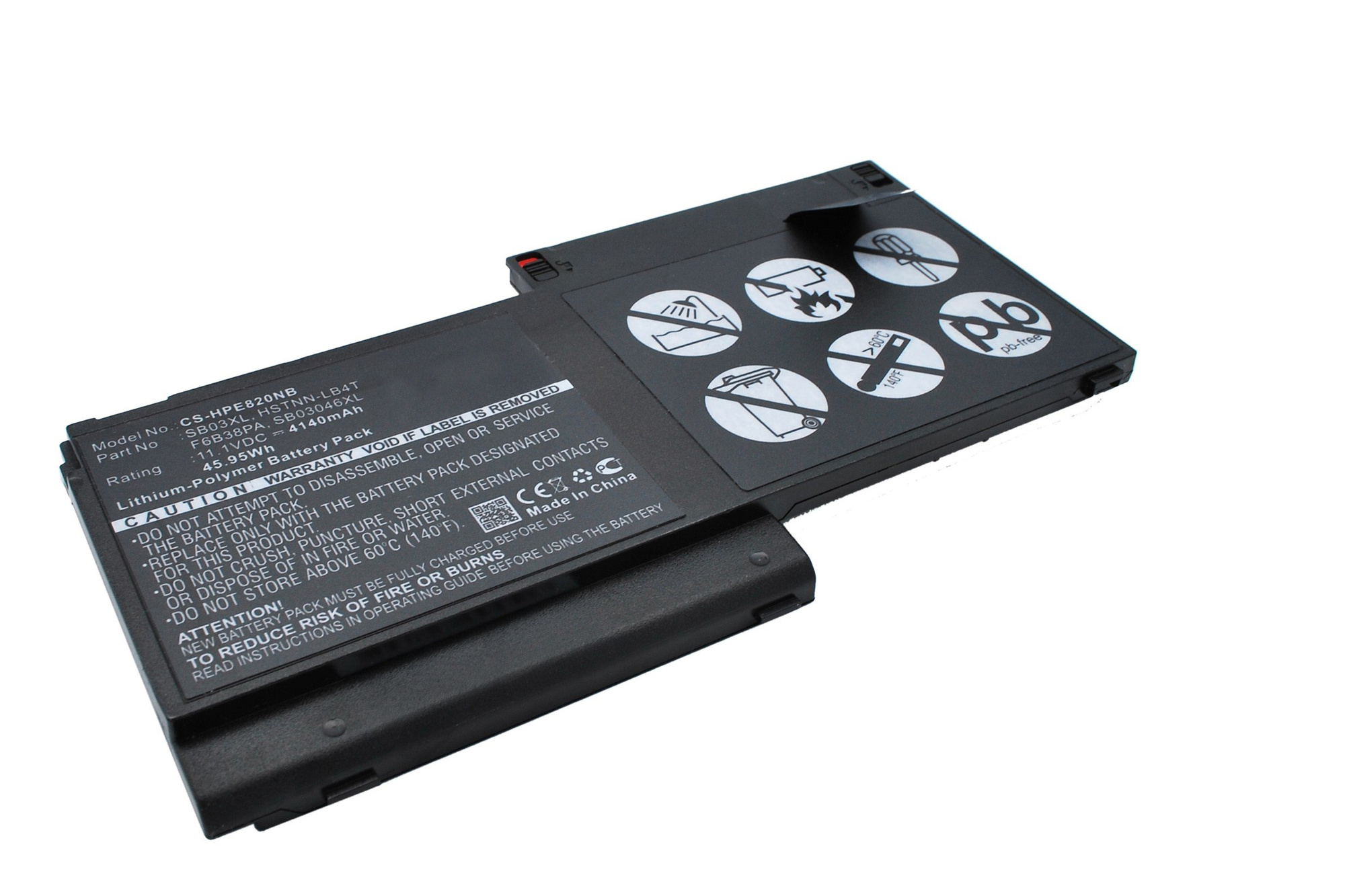 Battery Rechargeable F6B38PA for HP EliteBook 820 G1 720 G1 820 G2 4140 mAh