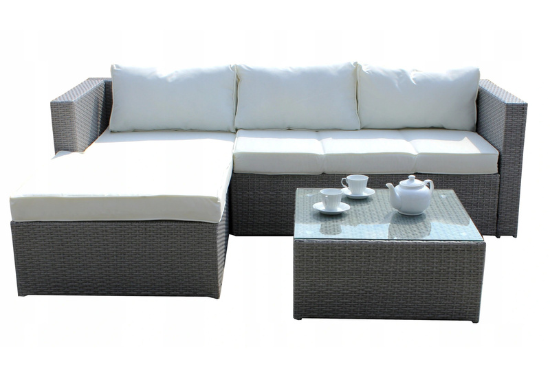 GardenLine Poly Rattan Garden Furniture Sofa Set Wicker Outdoor Sofa Table 