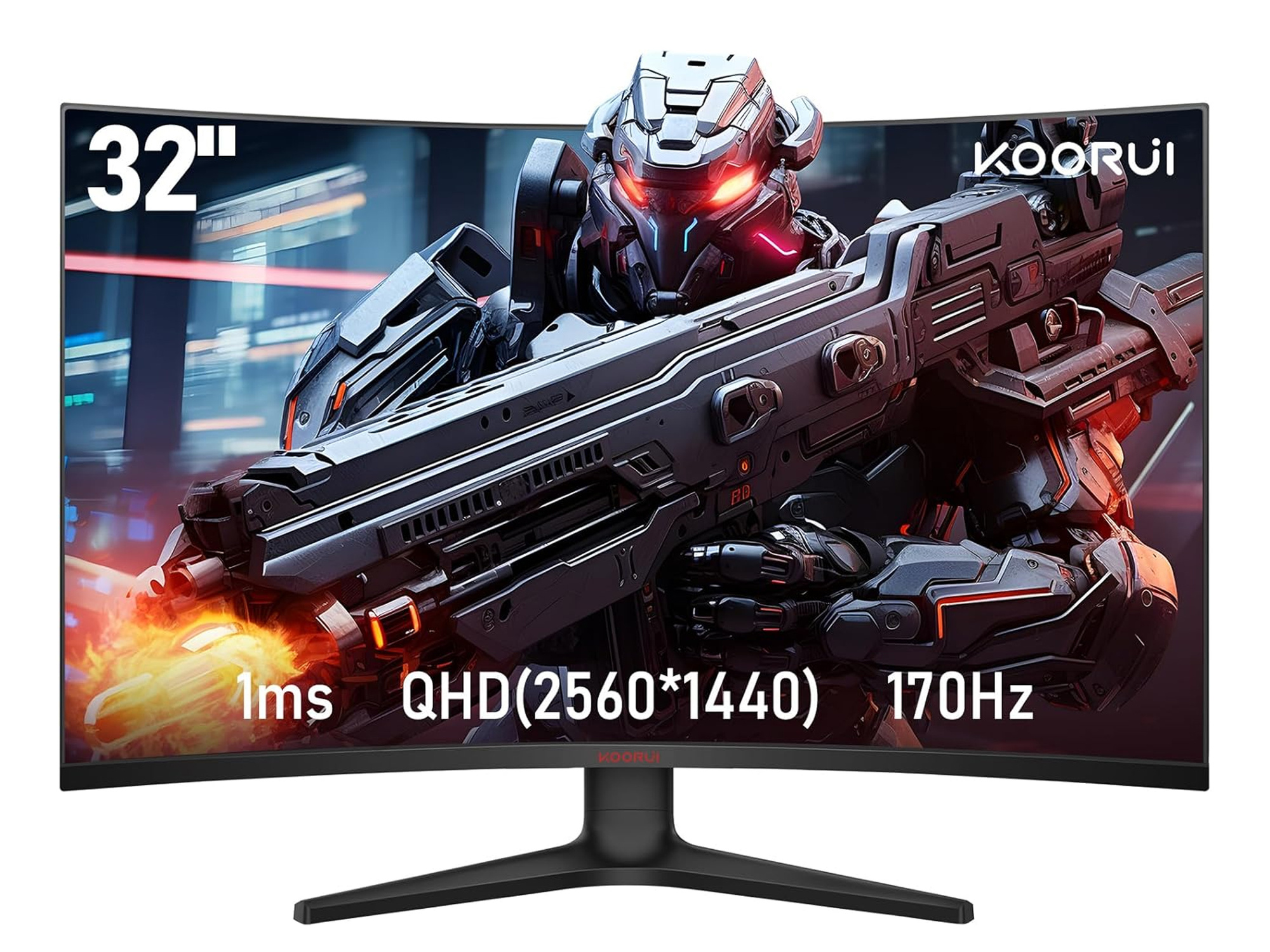 Monitor KOORUI 32E6QC 31.5" QHD VA 170Hz 1ms Curved HDMI DP