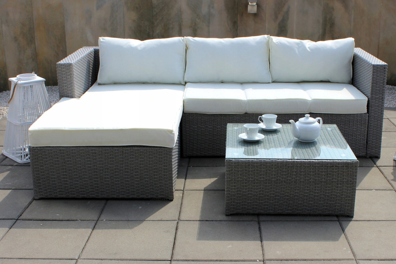 GardenLine Meble ogrodowe z technorattanu Szary