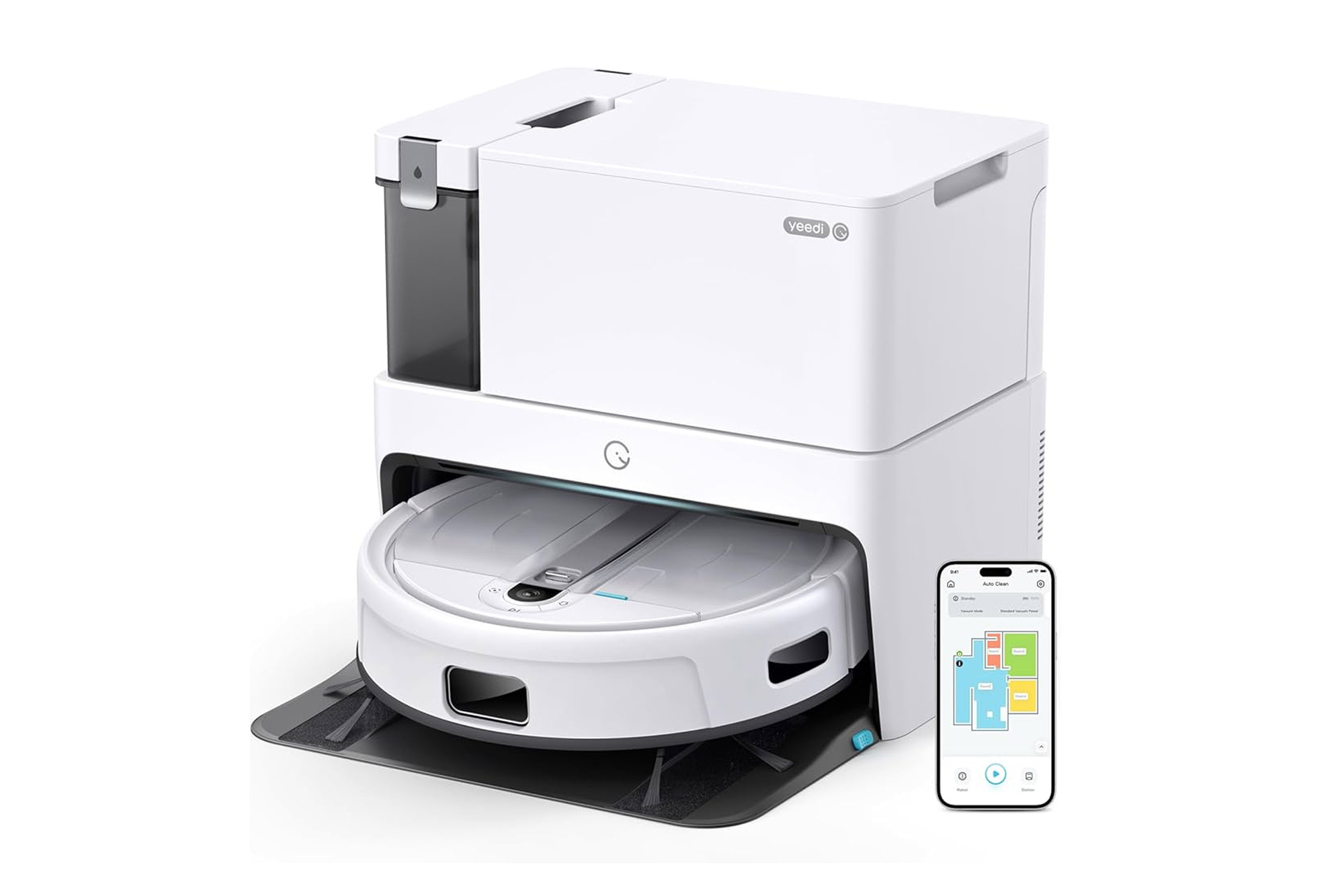 Robot sprzątający yeedi Cube biały stacja opróżniająca mopowanie 5100Pa