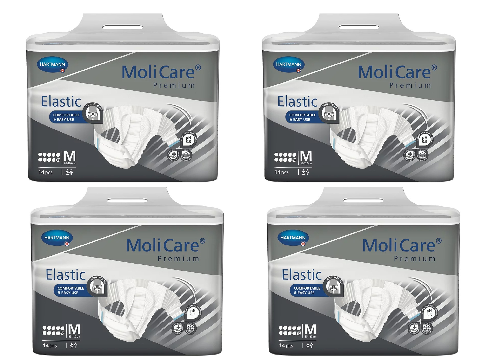 MoliCare Premium Elastische Windelhosen M für Harninkontinenz 4x14 Stück.