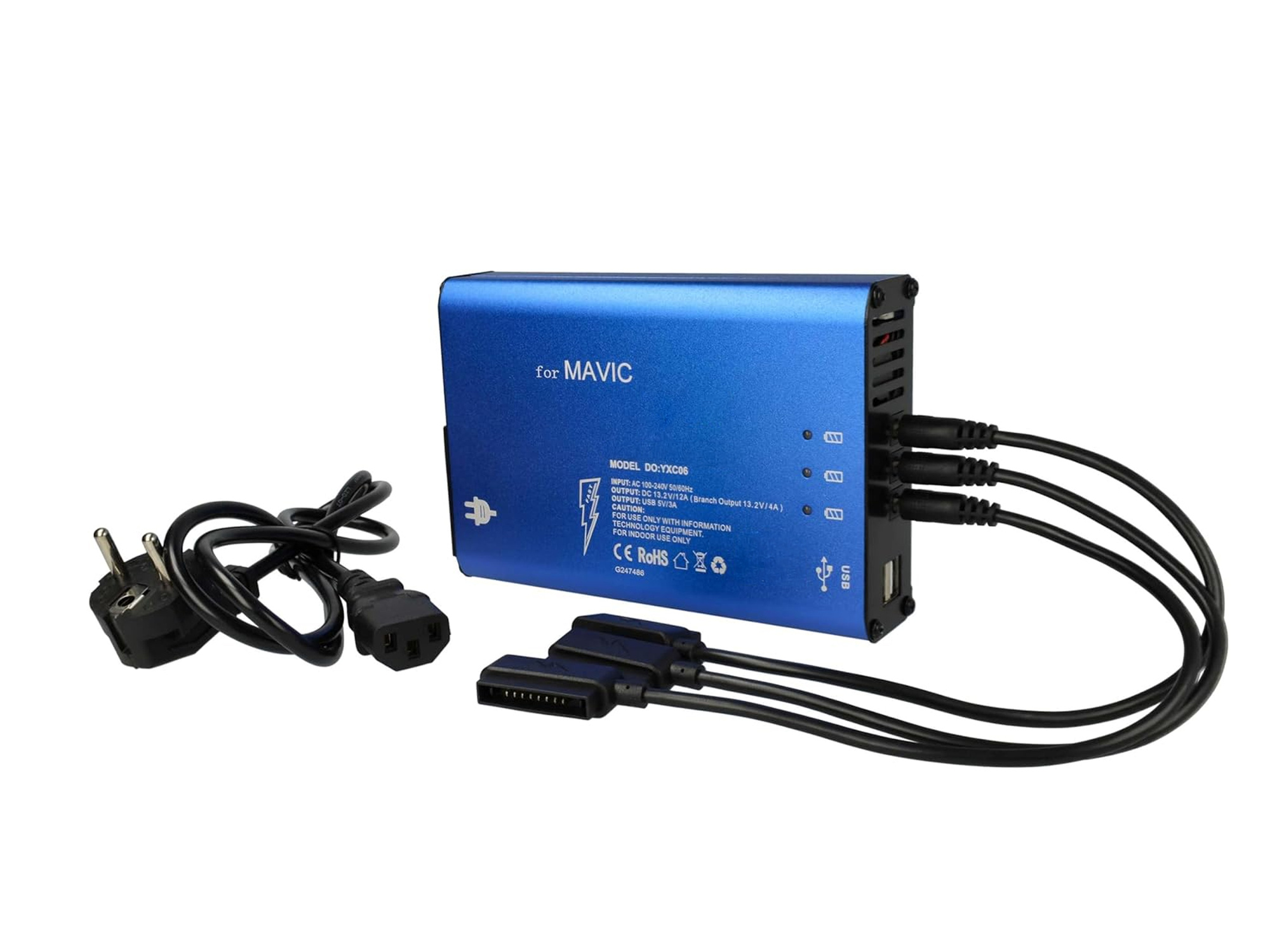 5-in-1 charger for DJI Mavic Pro – 3-battery station, remote control, smartphone