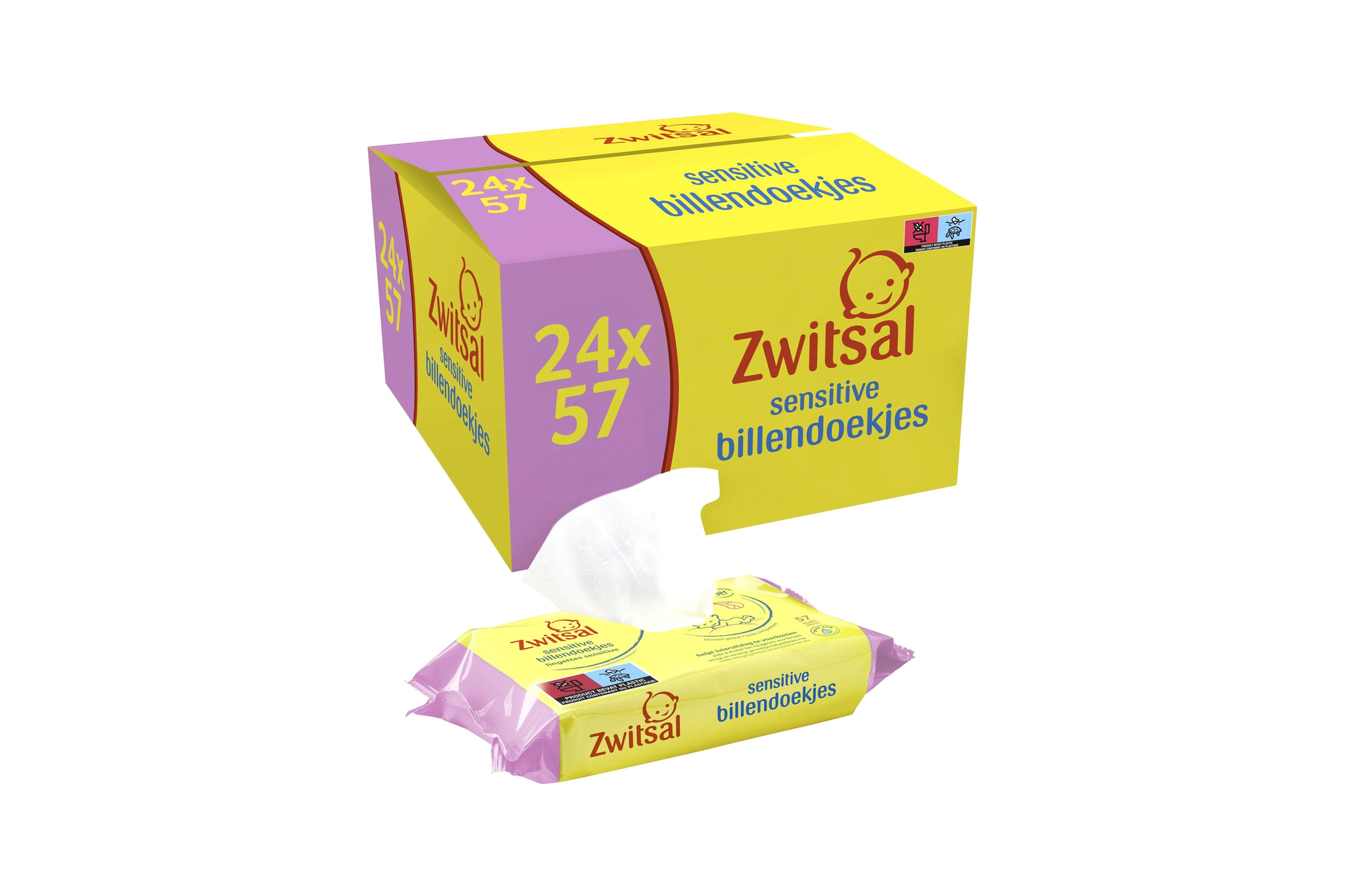 Zwitsal Sensitive Chusteczki nawilżane dla niemowląt 24x57 szt.
