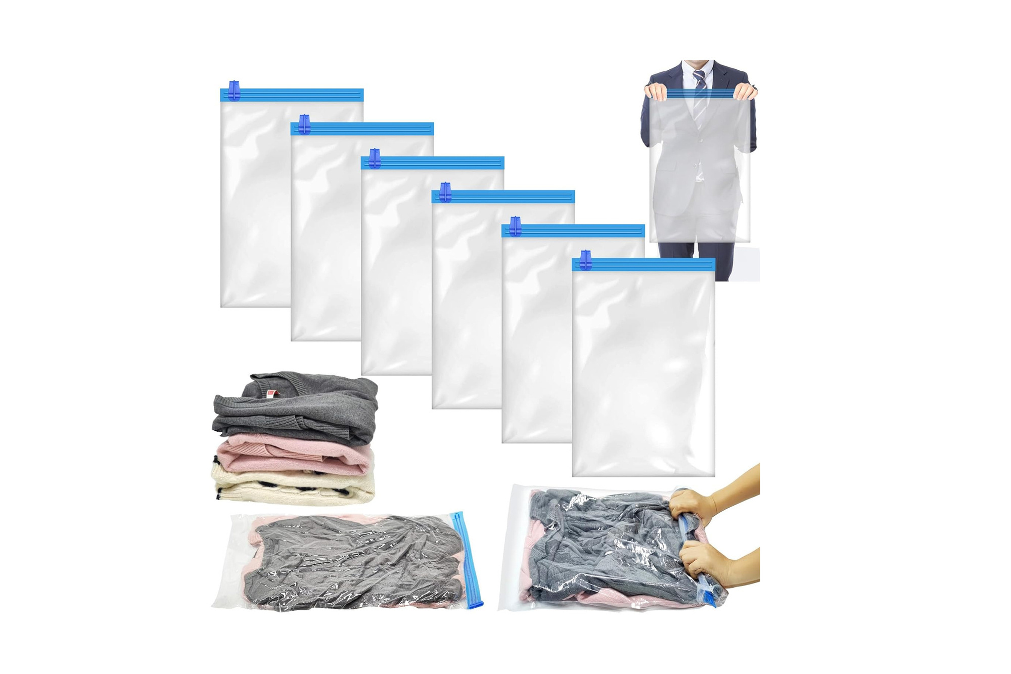 VORHOT 6 pieces of vacuum bags for clothes 60 x 40 cm