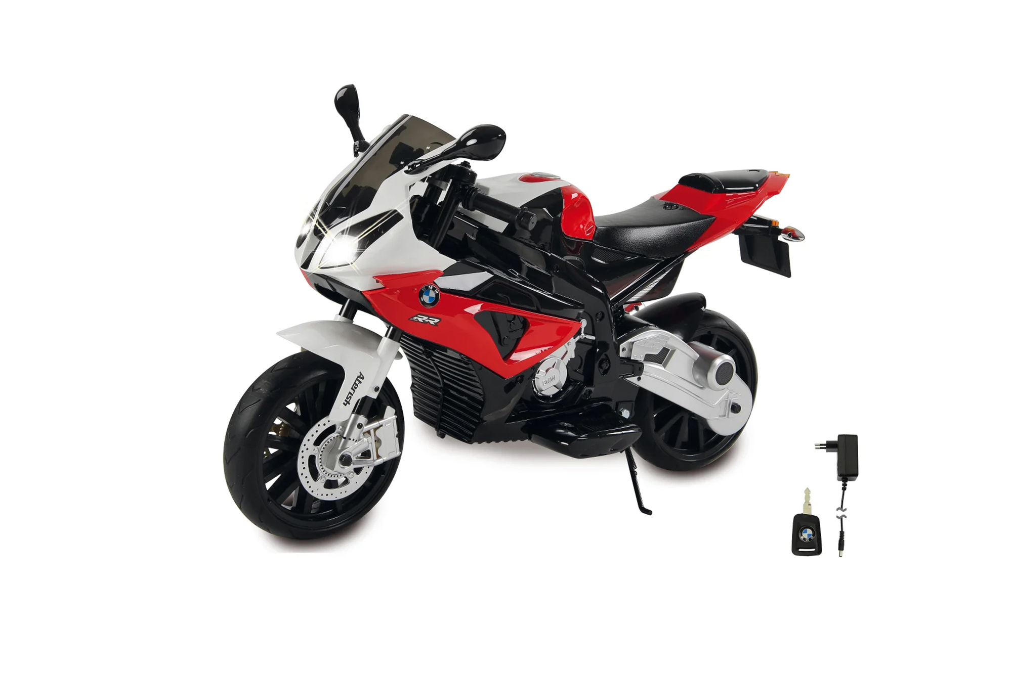 JAMARA 460280 Motor BMW S1000RR 12V Czerwony LED Skóra EVA Kluczyk