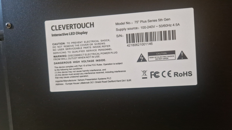 Clevertouch Plus LUX 75" 4K UHD Interactive Monitor (15475LUXHP)