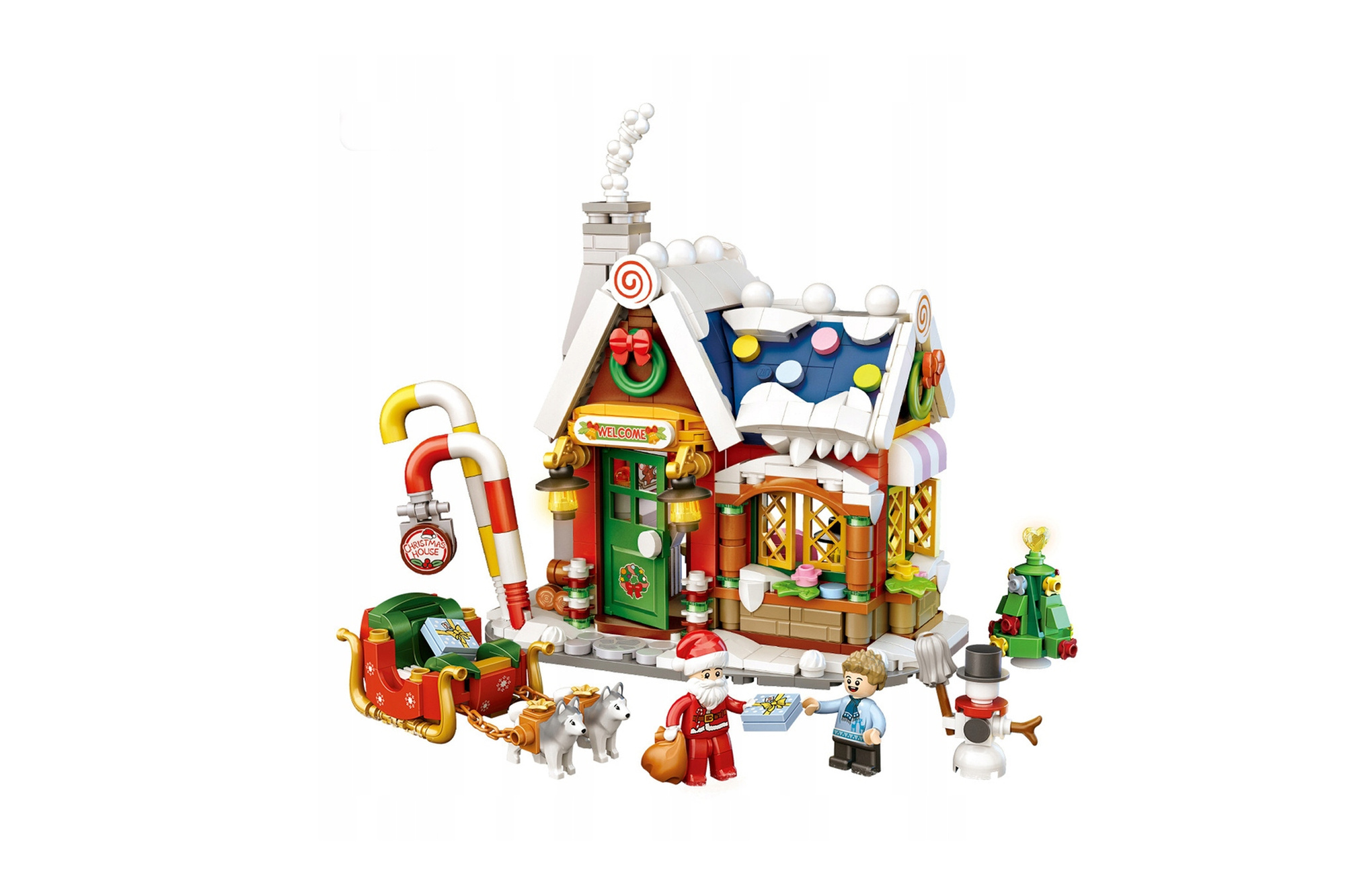 Loz Mini-Weihnachtshaus-Mikrobausteine, 788 Teile, rot