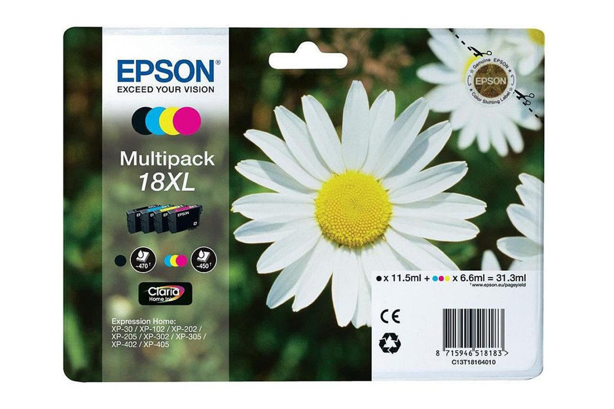 Genuine Epson 18XL C13T18164010 4-PACK ink