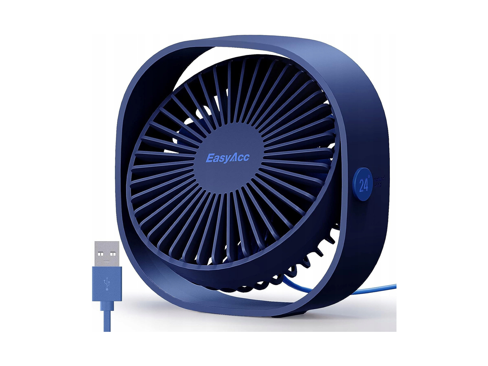 EasyAcc USB-Tischventilator, 3 Geschwindigkeitsstufen, leise, leistungsstark, tragbar