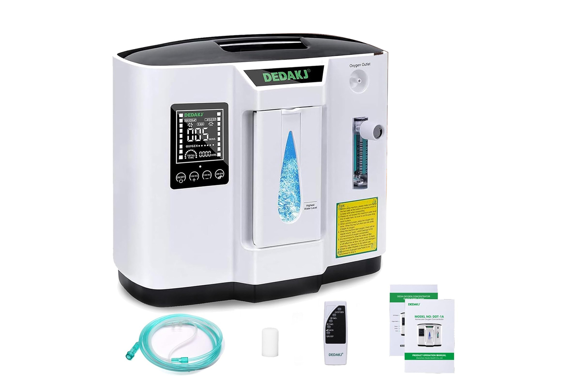 DEDAKJ Home Oxygen Concentrator 1-7L Portable Adjustable