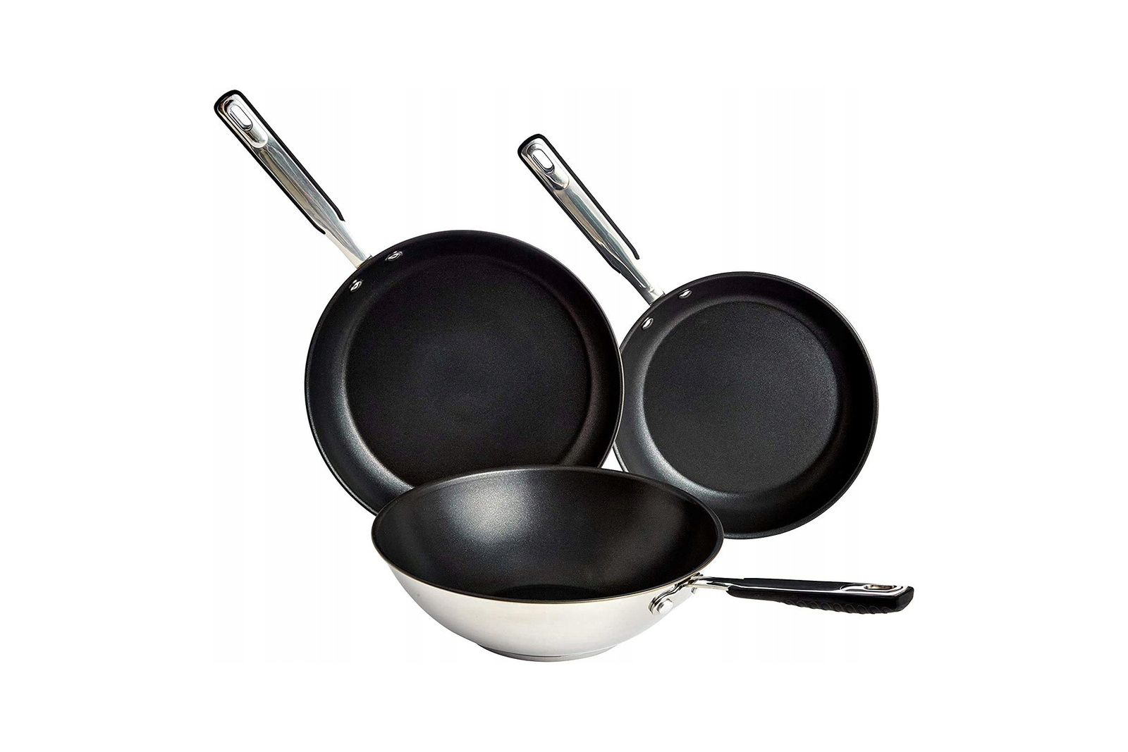 Amazon Basics 3-piece wok pan set 24, 28, 28cm