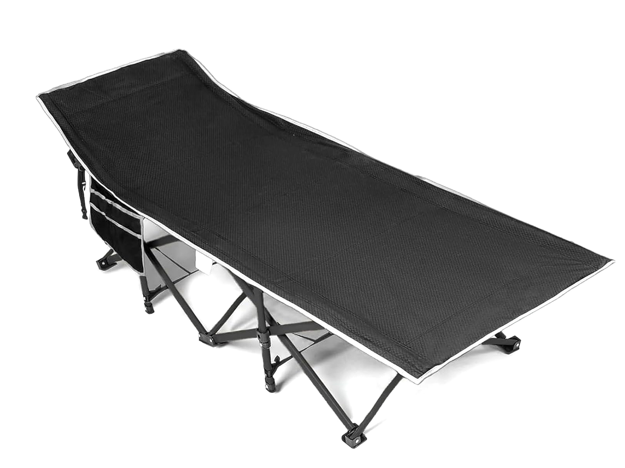 Overmont Klappbares Feldbett, breit, 71,1 cm, bis 249 kg, Schwarz