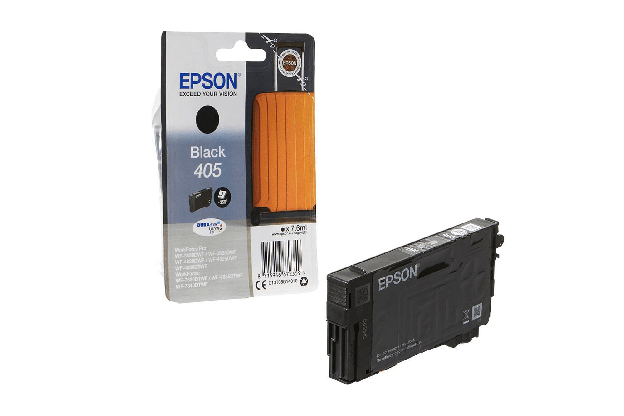 Epson 405 T05G1 C13T05G14010 Tinte Schwarz 7,6ml für WF-3820DWF