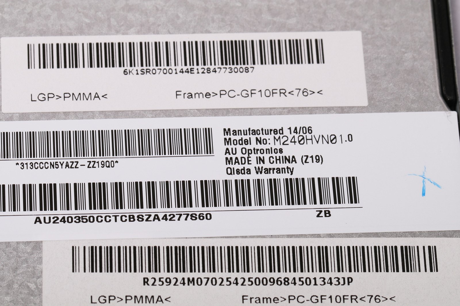 Bildschirm Display AUO 24' M240HVN01.0 1920 x 1080