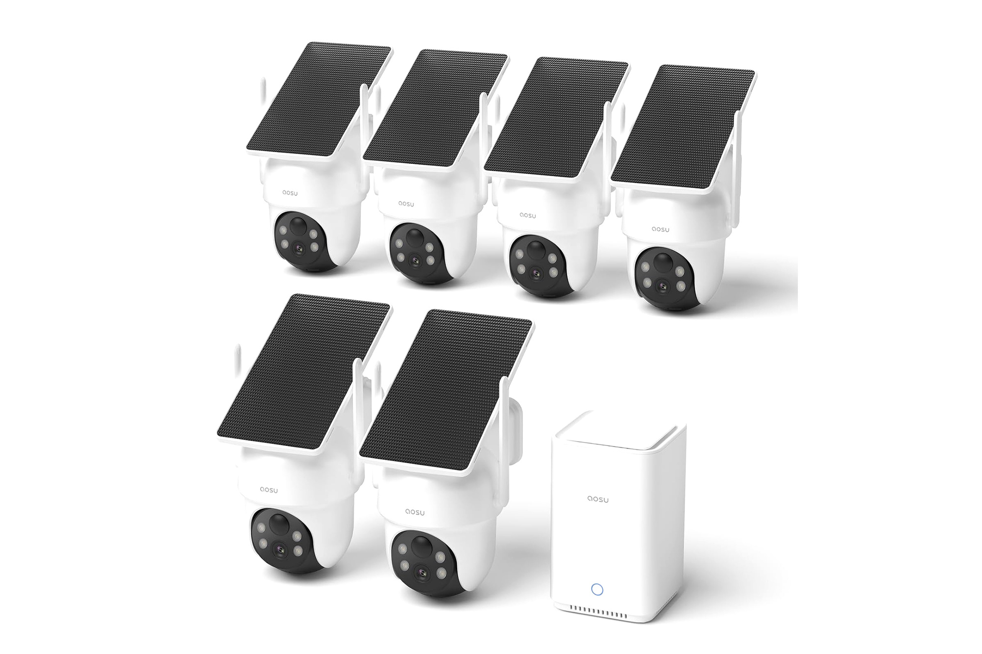 Aosu Solar Überwachungskamera Set 6 Stück 3K 5MP HomeBase