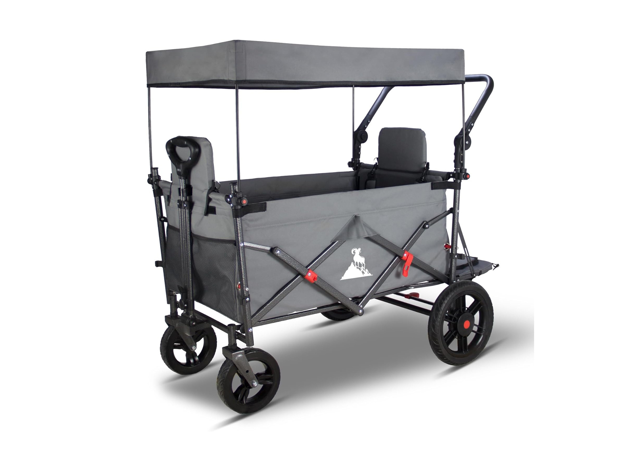 TOPWELL 120 kg faltbarer Transportwagen mit Dach und Bremsen