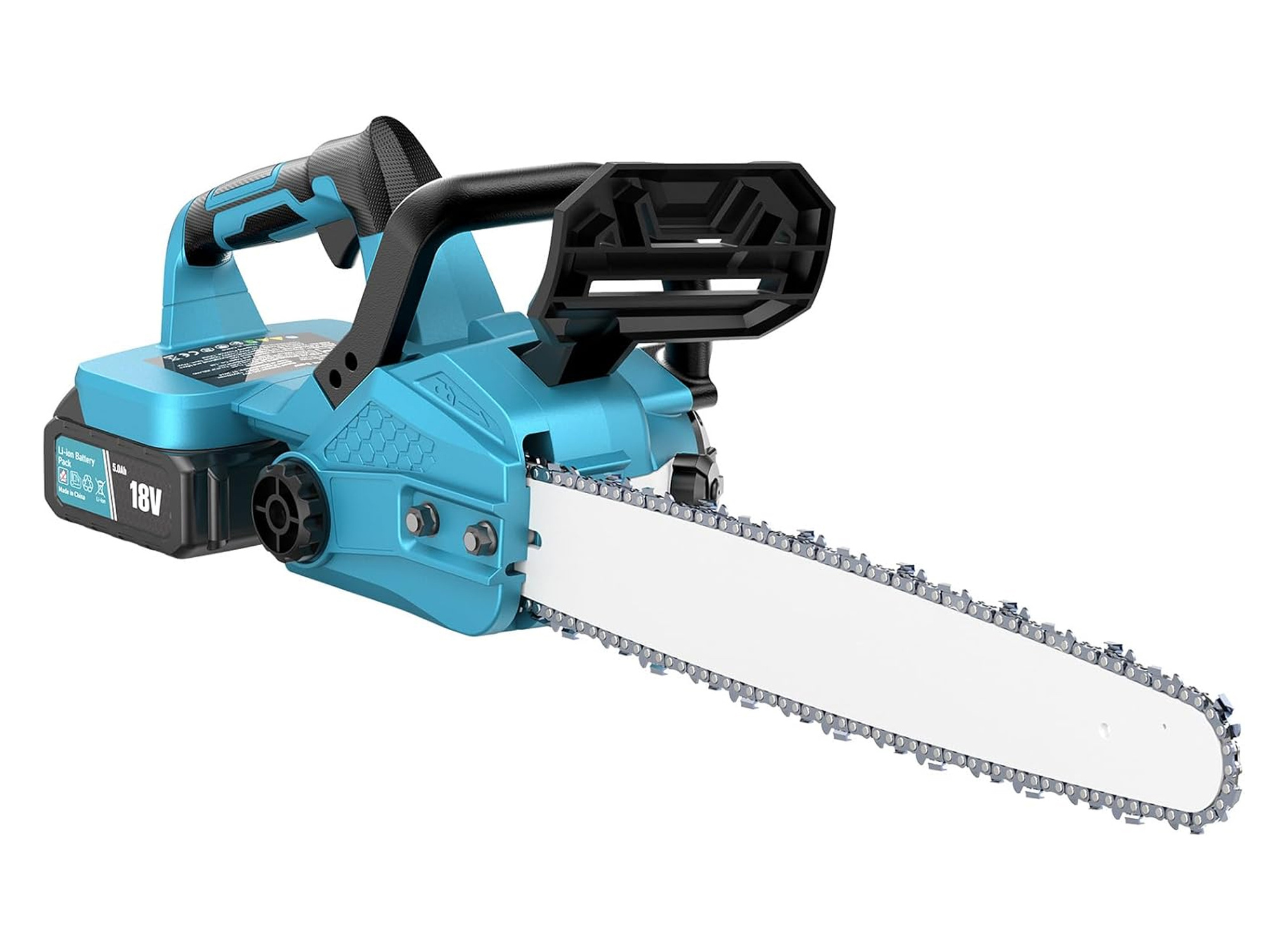 SEESII Bürstenlose Akku-Kettensäge 1200 W 40 cm 2 x 5,0 Ah