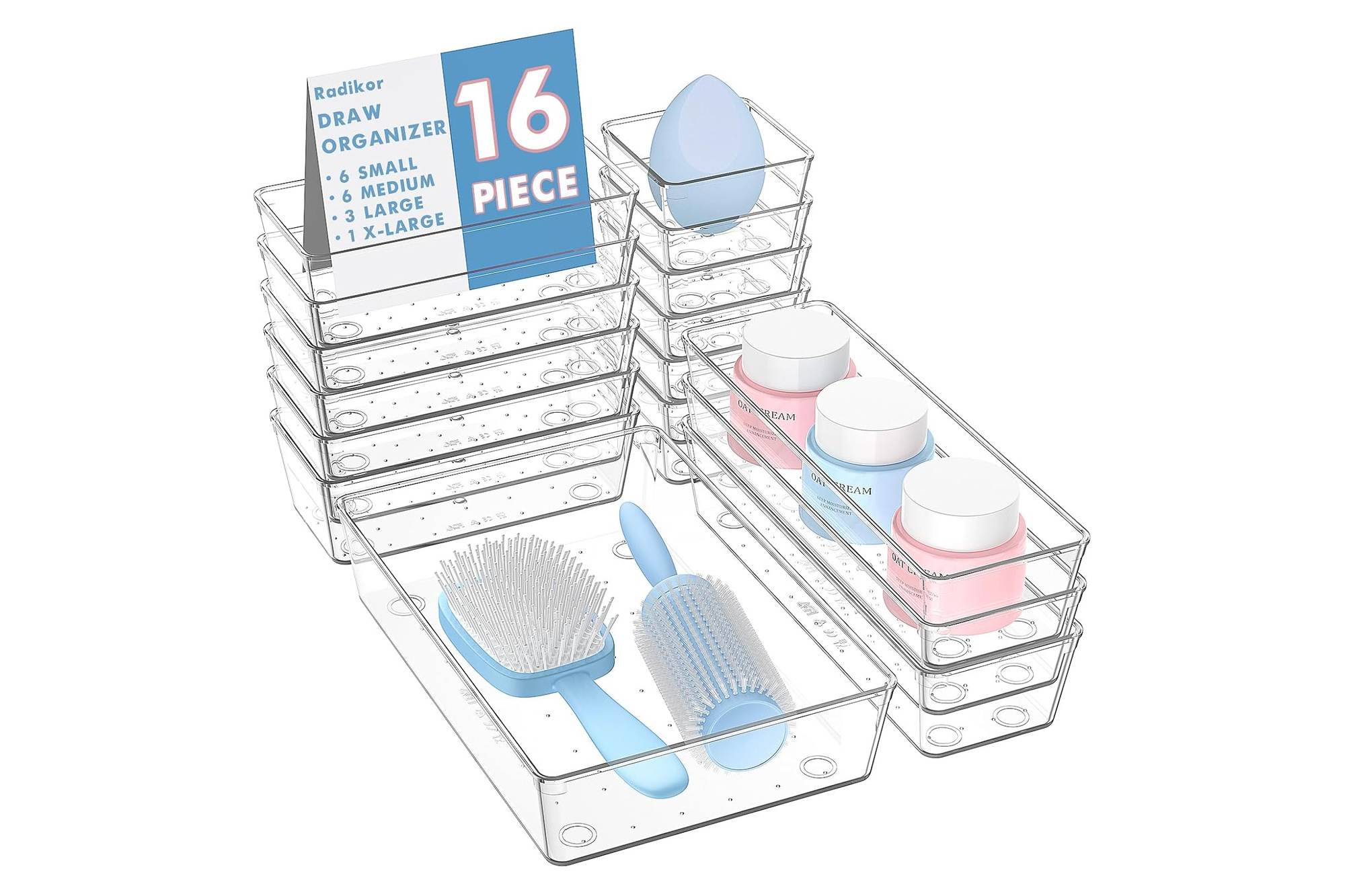 Radikor Transparent Organizers 16 pcs.