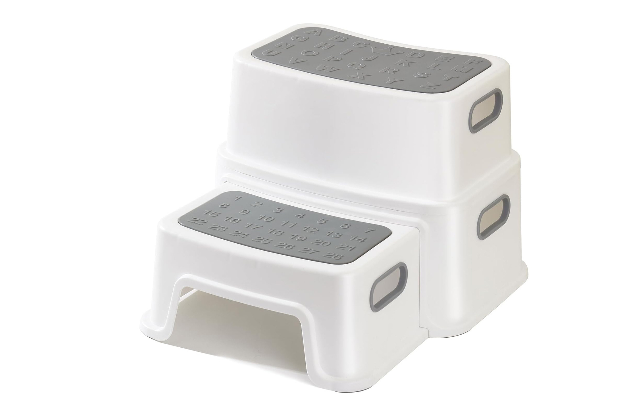 Children's step stool with 2 steps, white