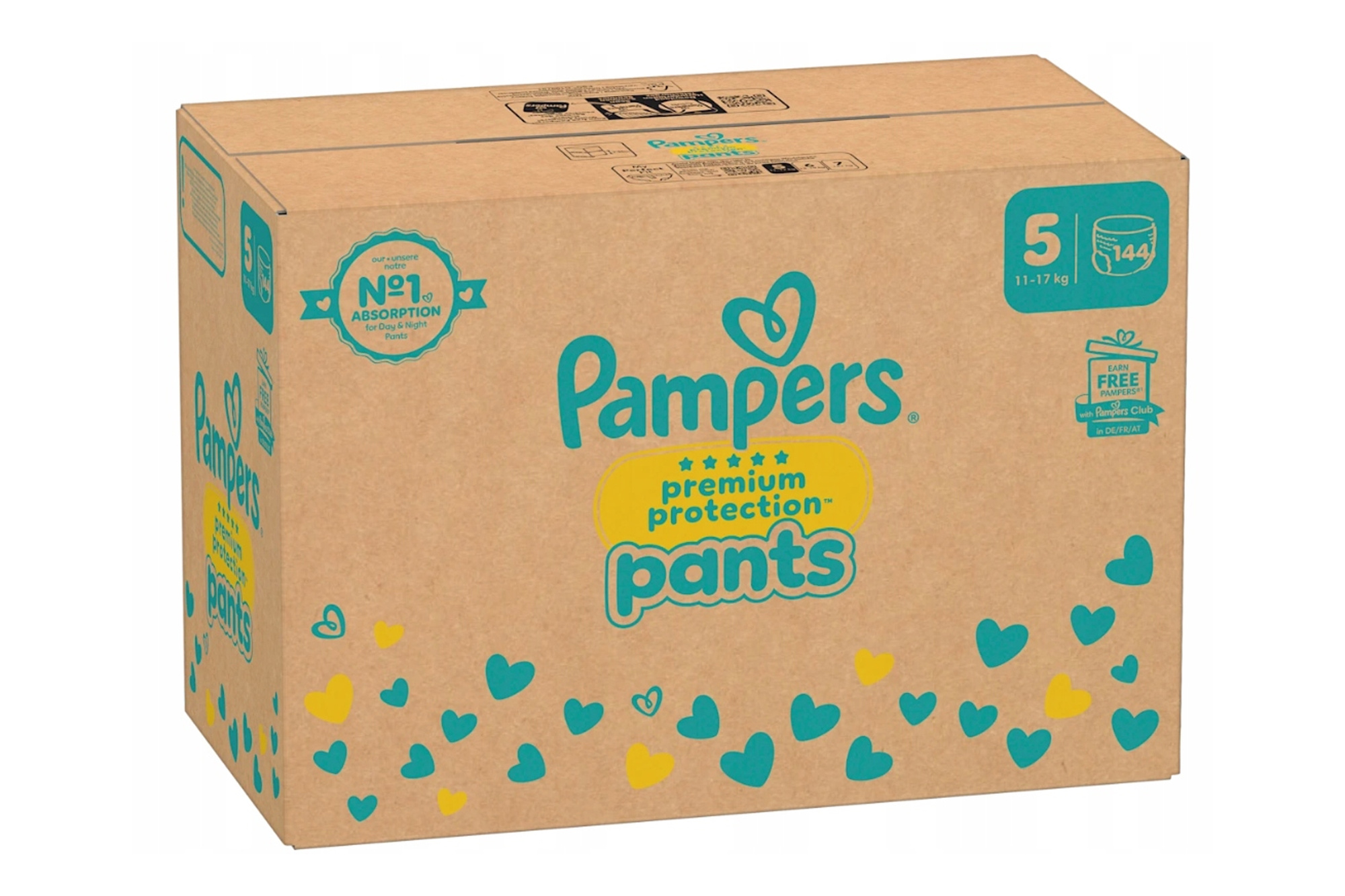 Pieluchomajtki Pampers Premium Protection Pants 5 11–17 kg, 144 szt.