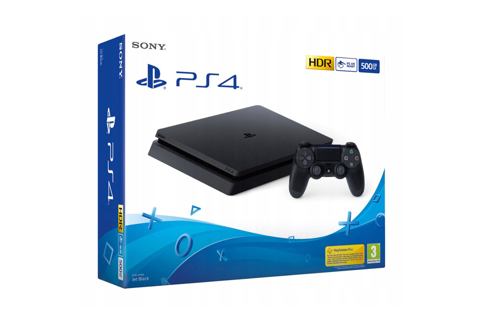 New Playstation 4 Slim Console 500GB Jet Black (CUH-2216A) EU PLUG