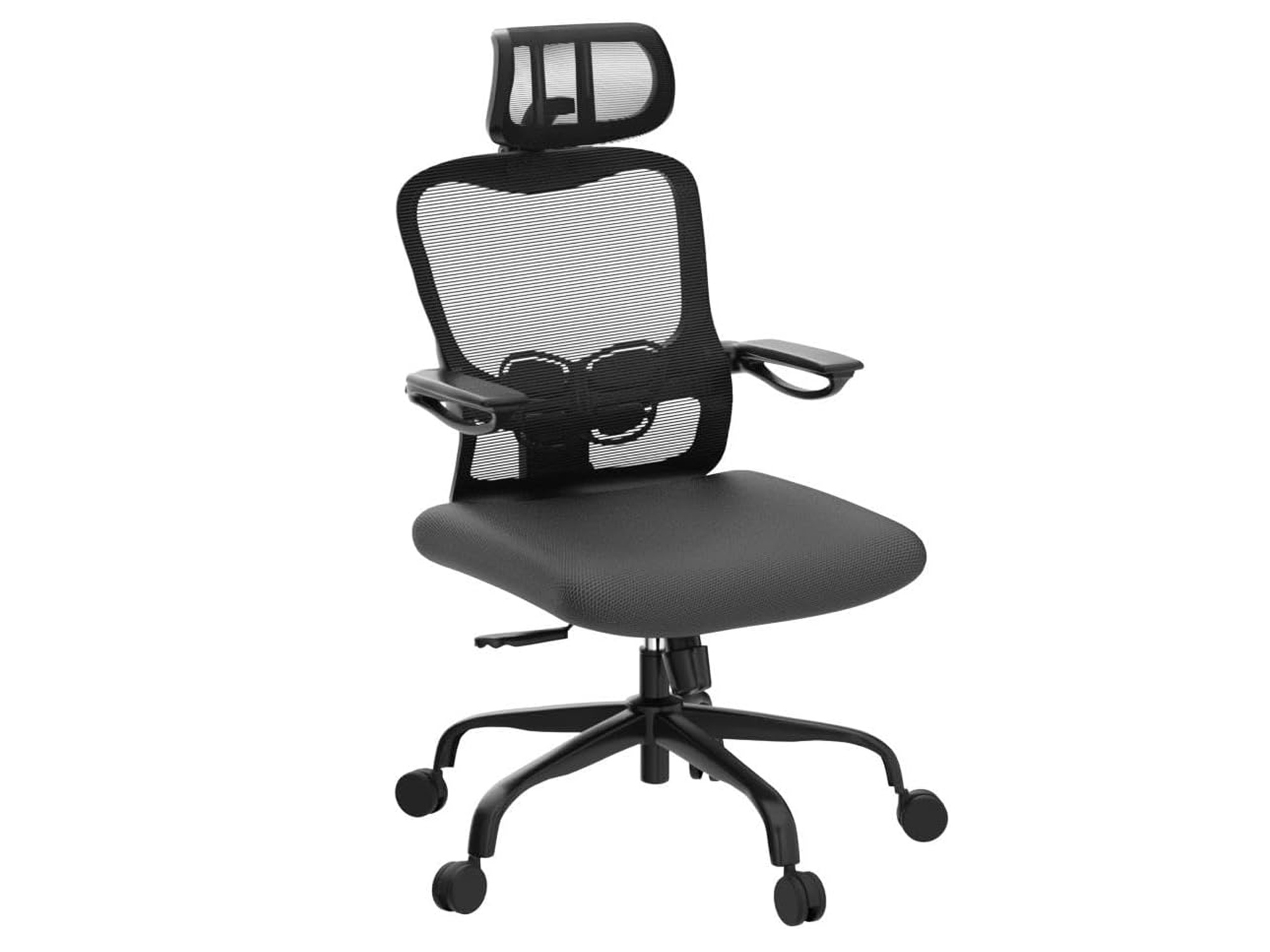 LANDOMIA Ergonomiczne krzesło biurowe z podparciem lędźwiowym i zagłówkiem