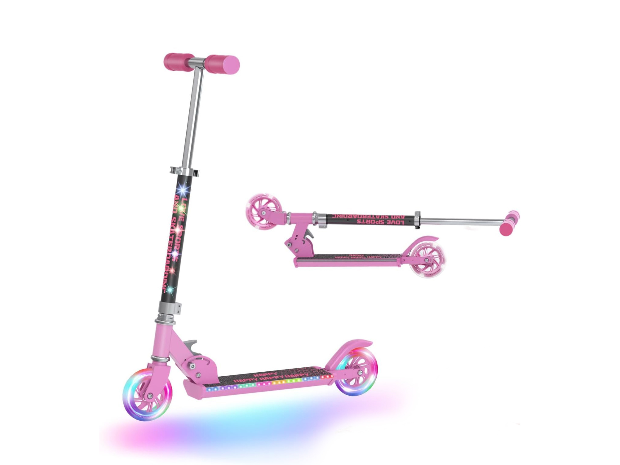 Hulajnoga dla dzieci Ningbo TB-H202 z kółkami LED – różowa