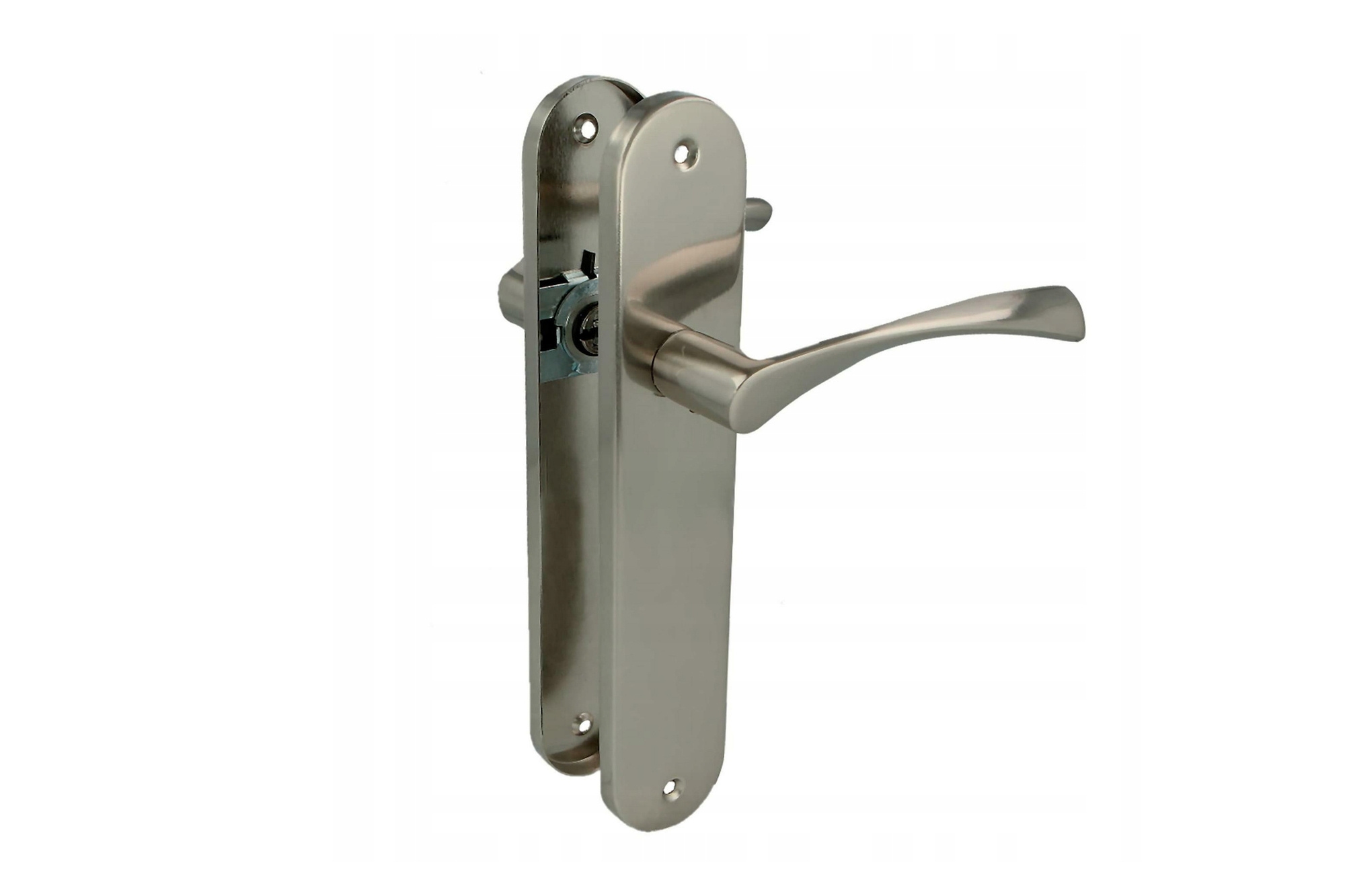 Zestaw klamek ze stalową płytą drzwiową Amig ISHI PB  240 x 45 mm