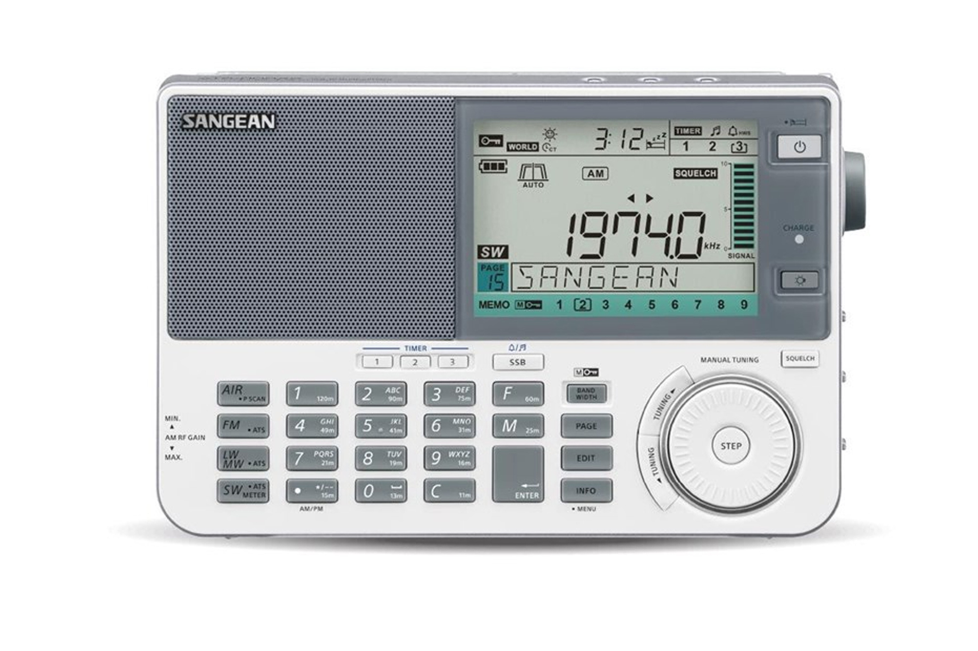 Odbiornik radiowy Sangean ATS-909X2 SSB FM/AM SW z airband Biały