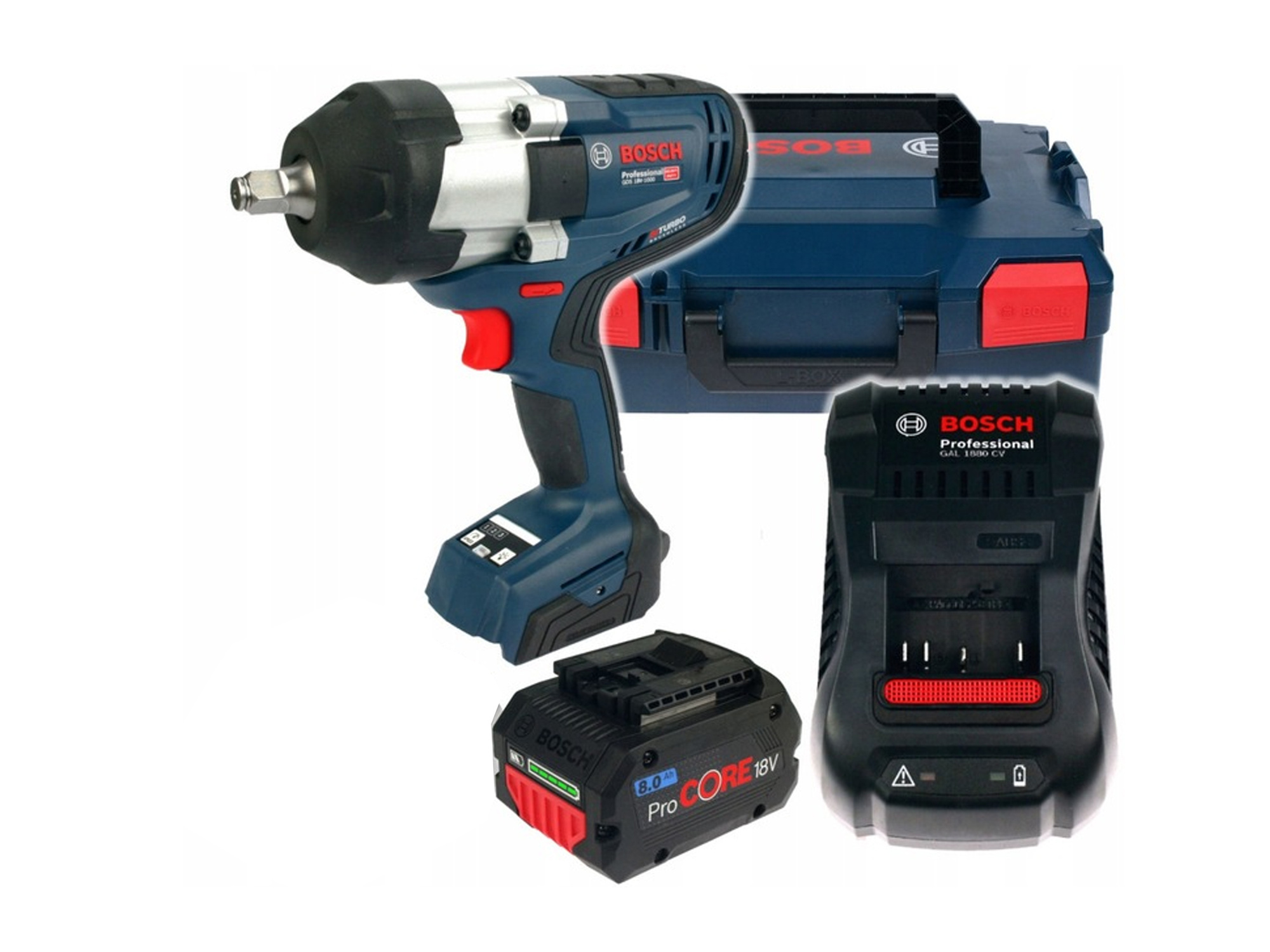 Akumulatorowy klucz udarowy GDS 18V-1000 Bosch Professional 1x8.0Ah